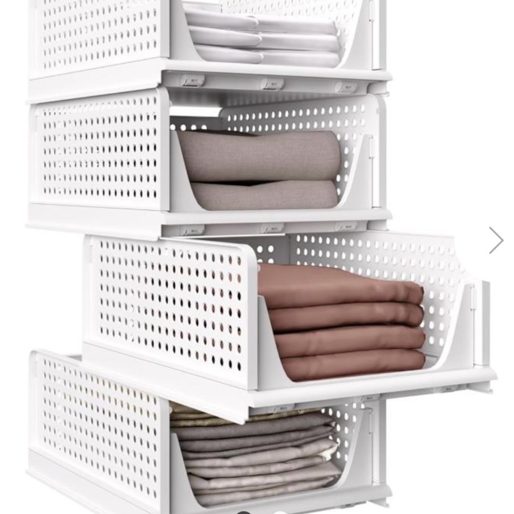 White Stackable Storage Bins